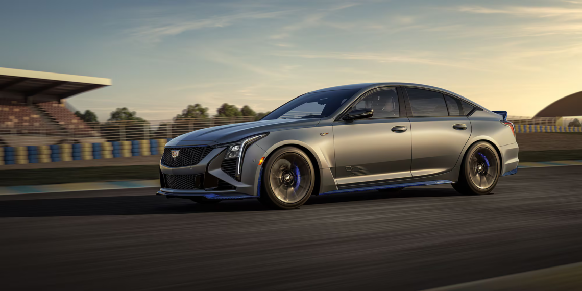 Argent Silver Metallic 2026 Cadillac CT5-V cruising